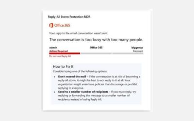 Office 365 se protège contre les tempêtes de mails générées par l’option “Répondre à tous”